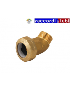 GOMITO IN OTTONE MASCHIO 32X1" PER TUBO IN POLIETILENE 45°