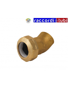GOMITO IN OTTONE FEMMINA 32X1" PER TUBO IN POLIETILENE 45°