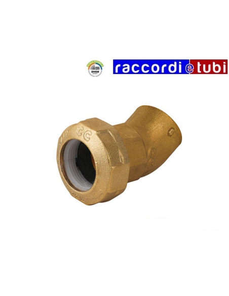 GOMITO IN OTTONE FEMMINA 32X1" PER TUBO IN POLIETILENE 45°