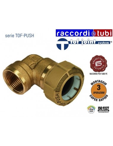 GOMITO IN OTTONE FEMMINA TOF 50X1.1/2 PER TUBO...