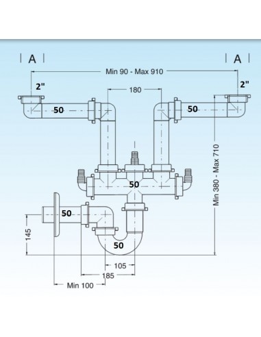 SIFONE LIRA SPAZIO 2 DIAMETRO 50 ART.9.6923.10