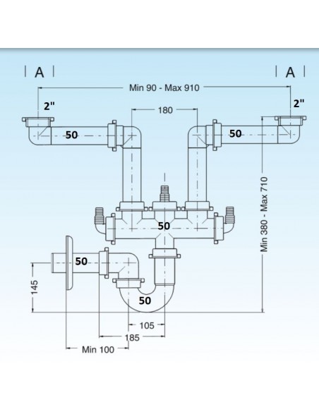 SIFONE LIRA SPAZIO 2 DIAMETRO 50 ART.9.6923.10