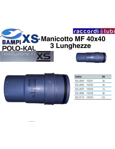 BICCHIERE XS 3 LUNGHEZZE  102331  DN 40 