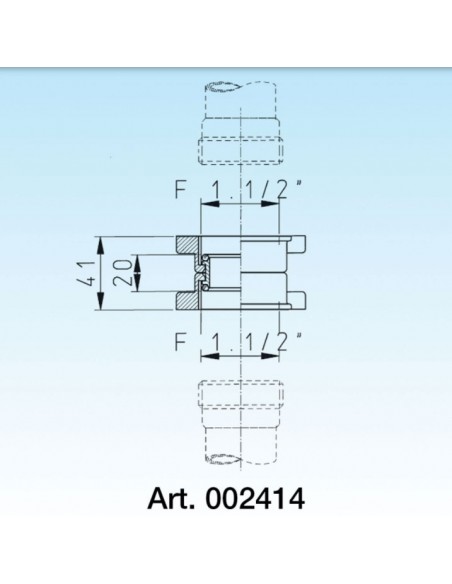 GIUNTO LIRA DOPPIA FEMMINA GIREVOLE 1.1/2X1.1/2