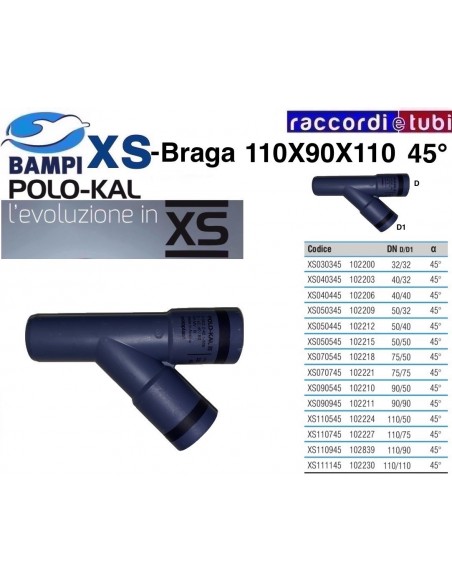 BRAGA XS 102839 DN 110-90-45'