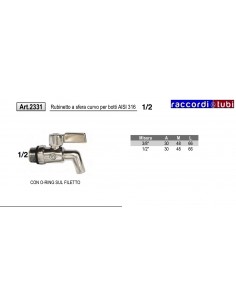 SCHLAUCHHAHN AUS EDELSTAHL 316 1/2 AUßENGEWINDE