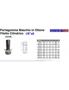 PORTAGOMMA OTTONE M.1/8X8