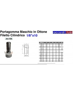 PORTAGOMMA OTTONE M.1/8X10