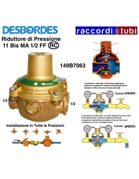 DRUCKMINDERER DESBORDES 11/BIS DURCHMESSER 1/2 FF RC
