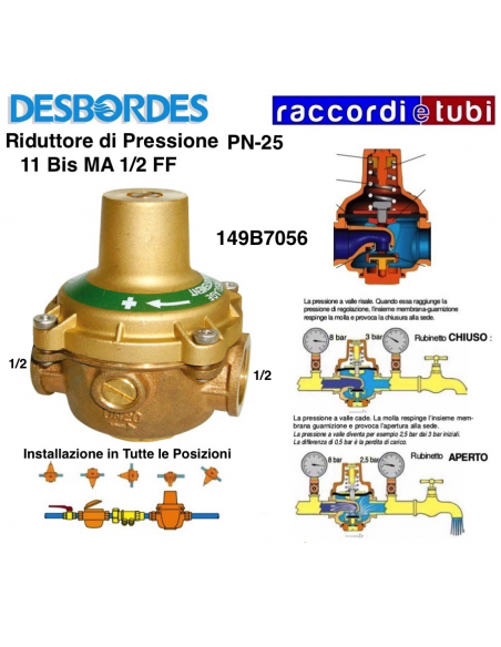 RIDUTTORE DESBORDES 11/BIS DIAMETRO 1/2 FF
