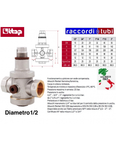 RIDUTTORE DI PRESSIONE ITAP FF 1/2 PN25 ART.143