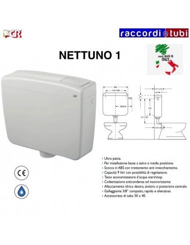 NETTUNO SPÜLKASTEN 1 EINZELNER TASTER