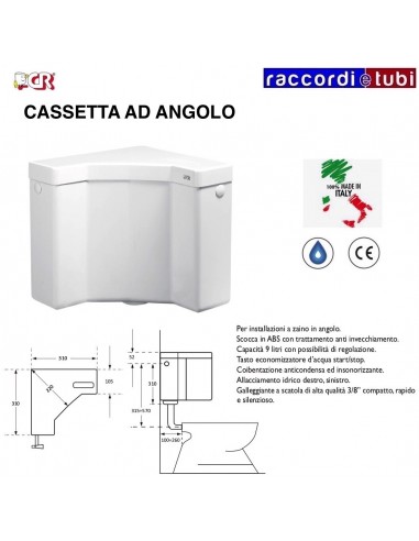 CASSETTA AD  ANGOLO CON  RUBINETTO