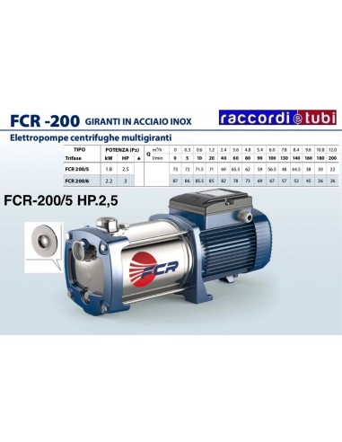 ELETTROPOMPA PEDROLLO FCR 200/5 hp.2,5 380v