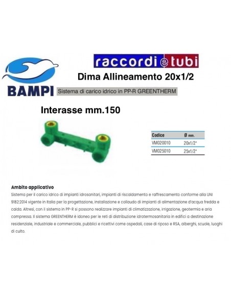 DIMA PP-R GREENTHERM mm.150 FF 20X1/2 