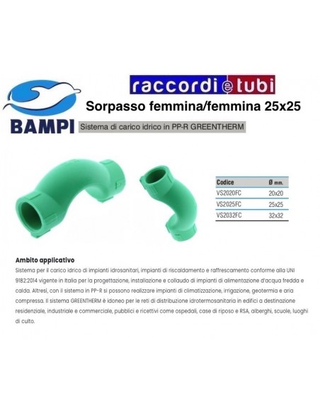 SORPASSO PP-R GREENTHERM CORTO FF 25X25