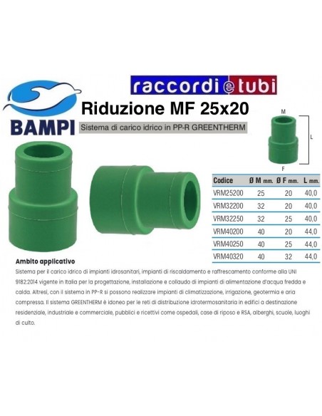 RIDUZIONE PP-R GREENTHERM MF 25-20