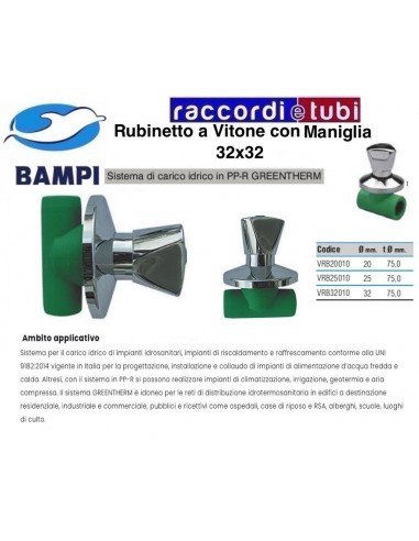RUBINETTO INCASSO PP-R GREENTHERM 32X32 A...
