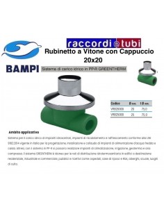 RUBINETTO INCASSO PP-R GREENTHERM 20X20 A VITONE CON...