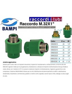 RACCORDO PP-R  GREENTHERM M 32X1"