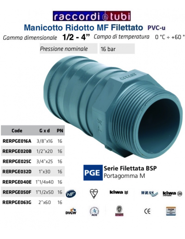 PVC-Schlauchanschluss D.3/4 X Innenschlauch 25/27