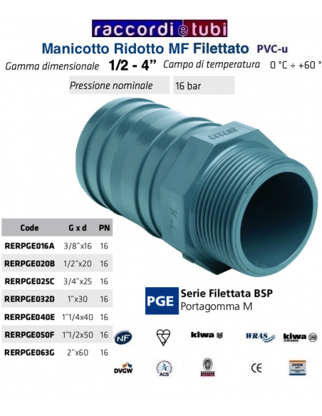 PVC-Schlauchanschluss D.3/4 X Innenschlauch 25/27