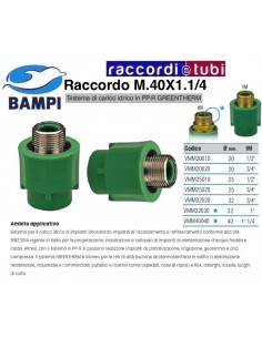 RACCORDO PP-R  GREENTHERM M 40X1.1/4