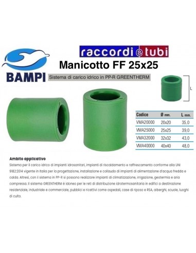 PP-R MANSCHETTE GREENTHERM 25X25