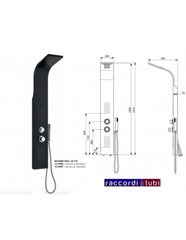 COLONNA DOCCIA SELENE MULTIFUNZIONE C/CA