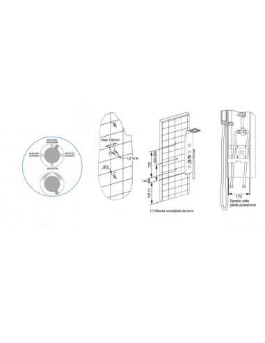 COLONNA DOCCIA SELENE MULTIFUNZIONE C/CA