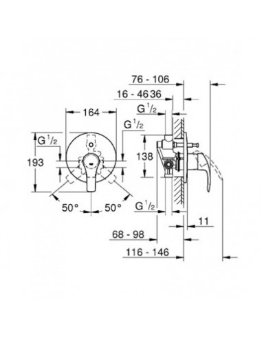 MISCELATORE GROHE EUROSMART INCASSO CON DEVIATORE