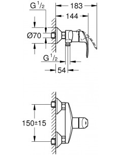 GROHE EUROSMART AUßENMISCHER DUSCHE 33555002 2