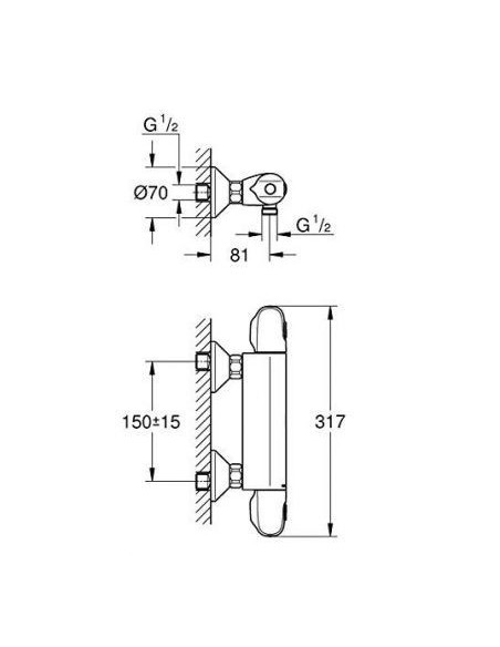 GROHTHERM NEW 1000 THERMOSTATISCHER AUSSENMISCHER