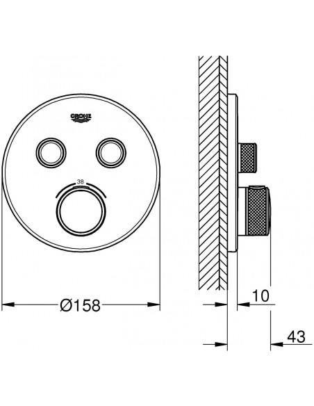 Solo parti esterne cromate, da completare con il corpo incasso 35600000
