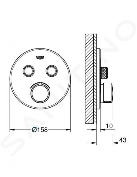 GROHE SMARTCONTROL AUFPUTZ-AUSSENTEIL EINHANDMISCHER 2 WEGE RUND
