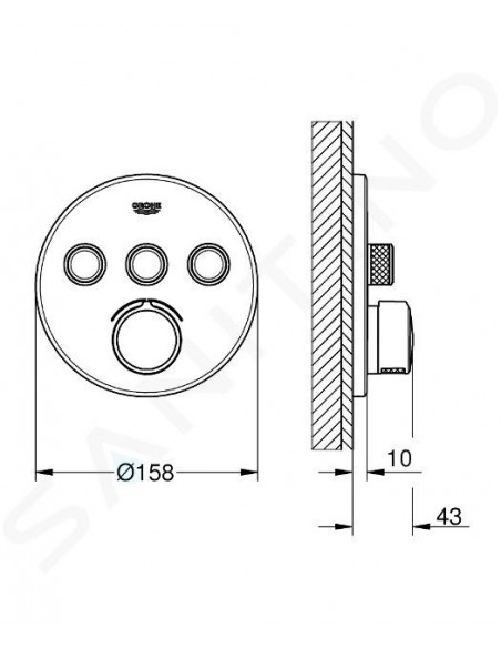 GROHE SMARTCONTROL EINHEBEL-UNTERPUTZ MIT 3 WEGEN, RUND
