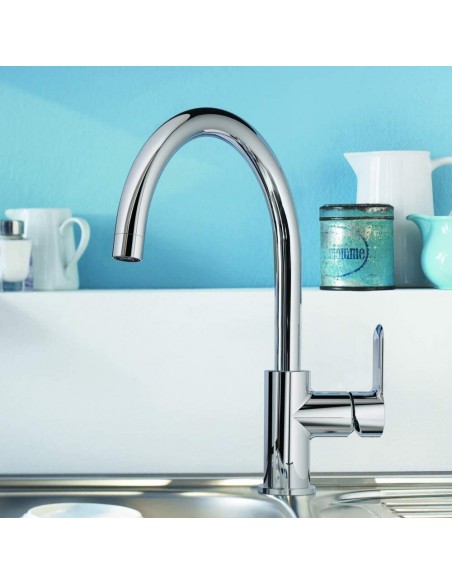 Monocomando per lavello Grohe Bauedge completo di bocca girevole