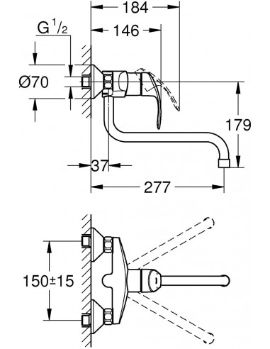 MISCELATORE LAVELLO A PARETE 32224002
