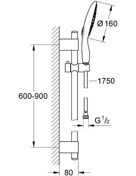 GROHE TEMPESTA DUSCHSTANGE 4 STRAHLARTEN 27750000