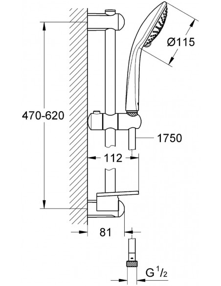 SALISCENDI GROHE EUPHORIA 110 CHAMPAGNE, 3 GETTI  27232001