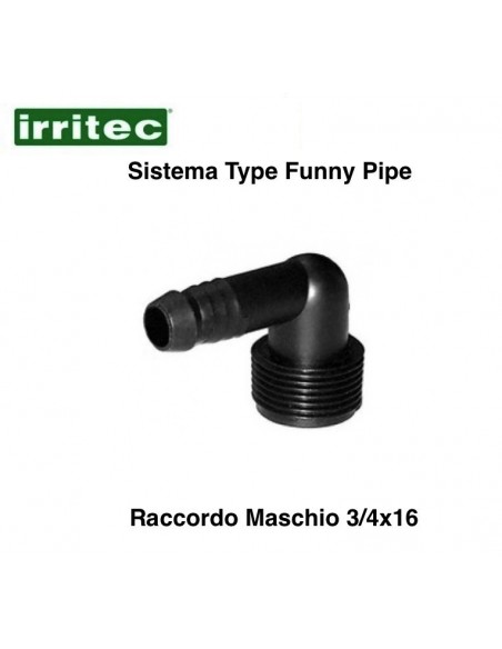 90° Männlicher Schlauchanschluss für Funny-Pipe System 3/4X16