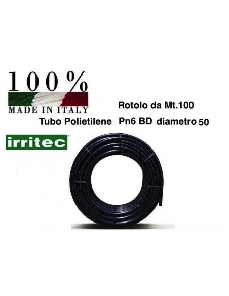 TUBO POLIET.BD PN/6 DIAMETRO 50 MT.100 