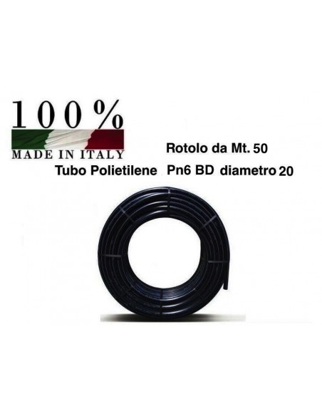 TUBO POLIET.BD PN/6 DIAMETRO  20 MT.50