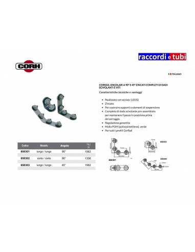 ANGOLARE CORH 90° CON DADI