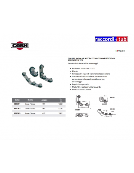 ANGOLARE CORH 90° CON DADI