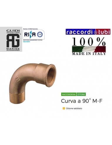 CURVA OTTONE 90° MF 3/4