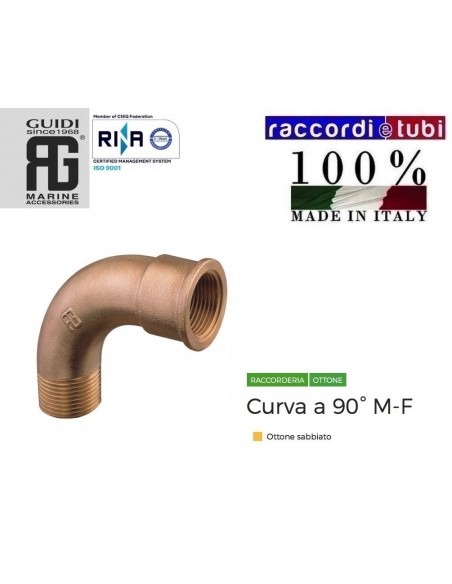 CURVA OTTONE 90° MF 3/4