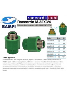 RACCORDO PP-R  GREENTHERM M 32X3/4