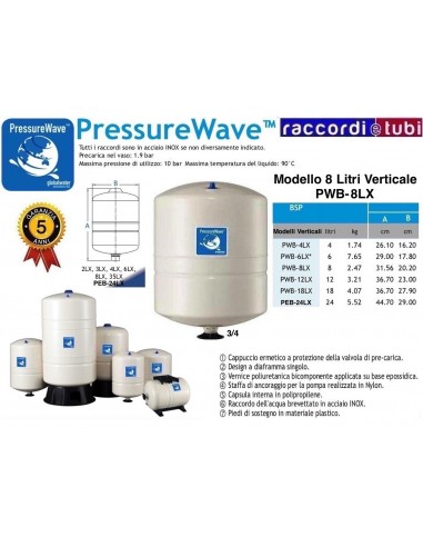 VASO DI ESPANSIONE GLOBAL WATER PressureWave LT.8