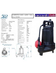 ELETTROPOMPA A IMMERSIONE DRENO COMPATTA 1,5 M/G 230VF